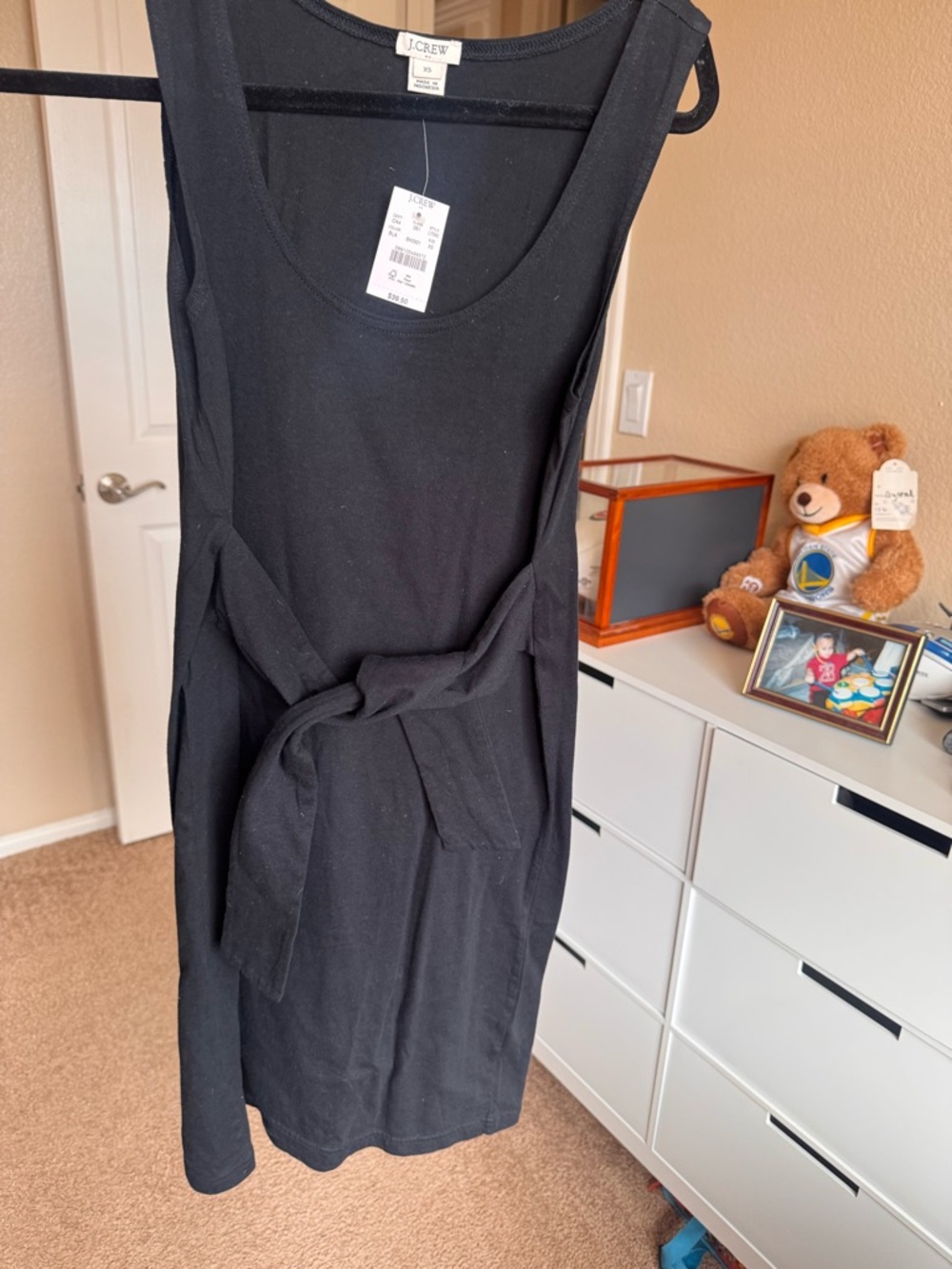 J. Crew Black Sleeveless Tie-Waist Mini Dress - Picture 4 of 7